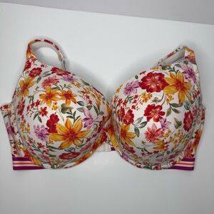 Cacique Lane Bryant Plunge Boost Floral Bra 44G